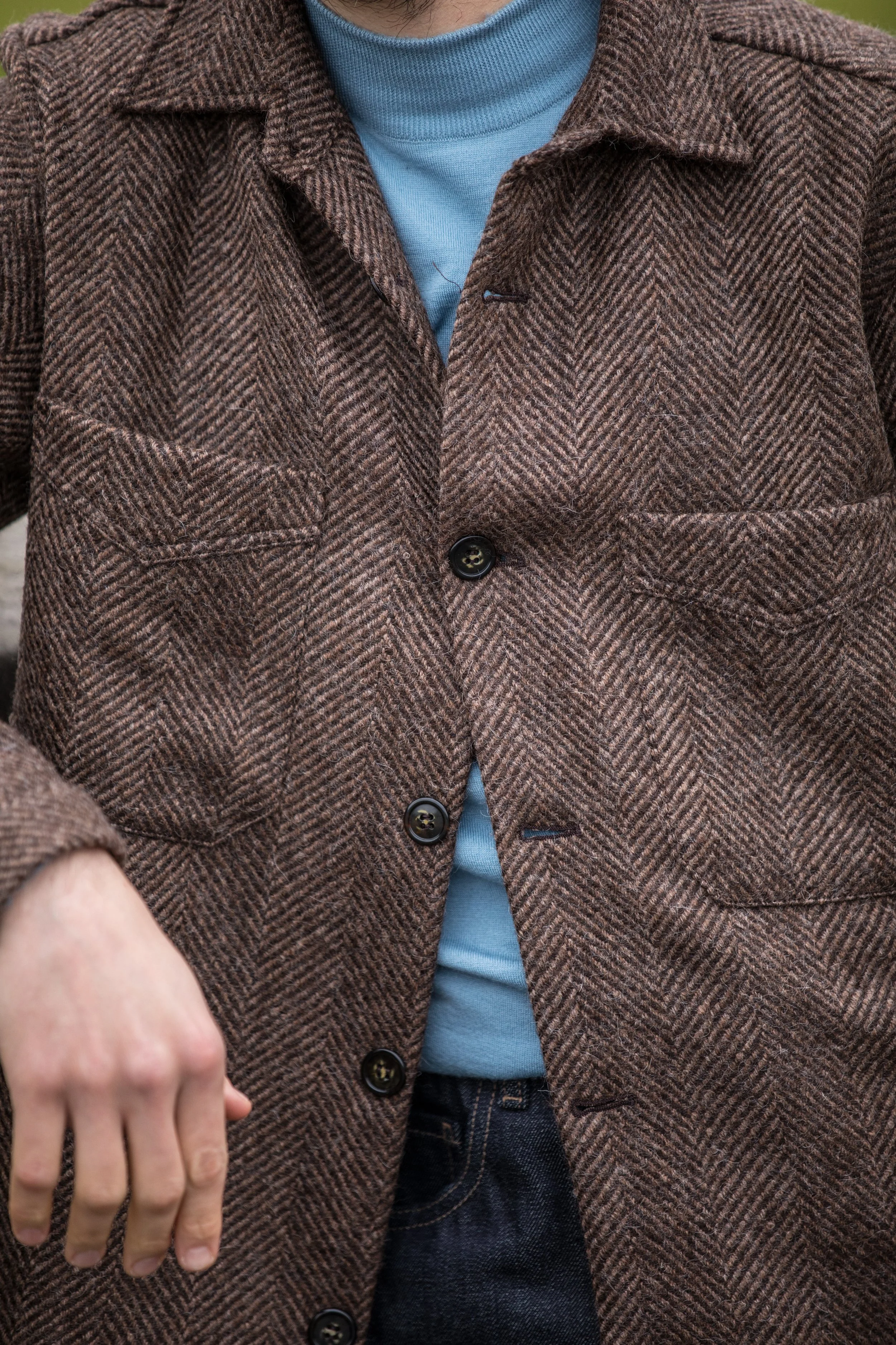 FOXBROTHERS Wool Flano British Balmacaan